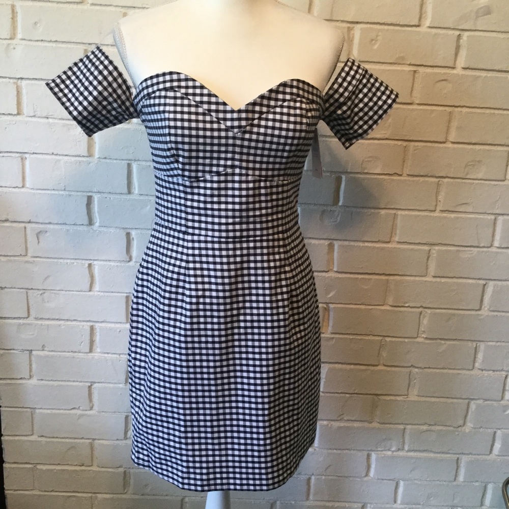 Guess black/white gingham Dress Size 8